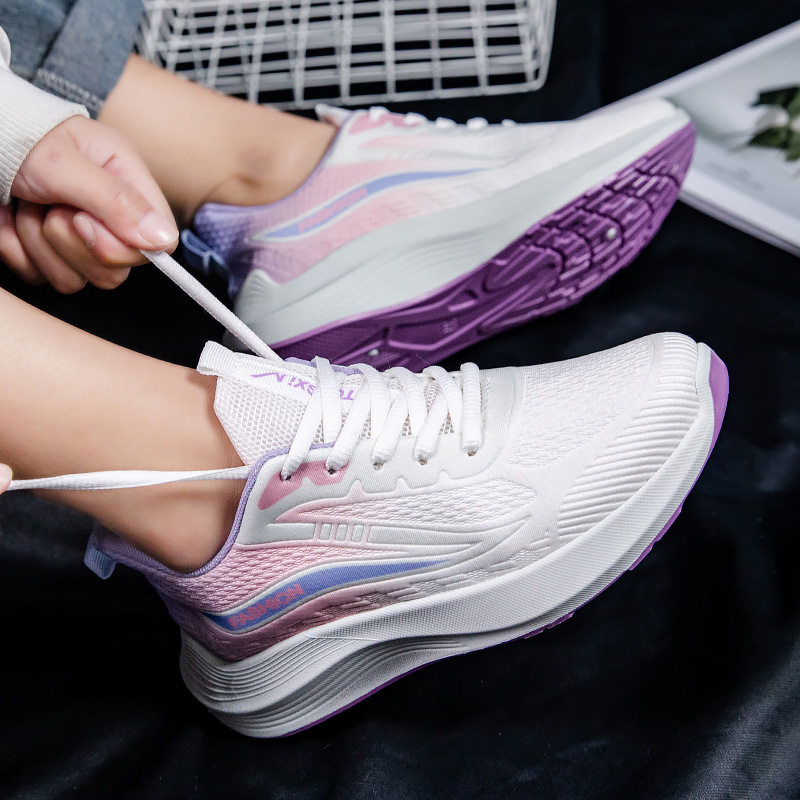 Giày thể thao nữ sneaker cổ thấp mặt lưới thoáng khí đế cao su chống trượt siêu nhẹ — 339 Màu hồng bay, 339 màu tím bay, 339 Feiwei-Hồng [Đóng hộp], 339 Feiwei-Tím [Đóng hộp]