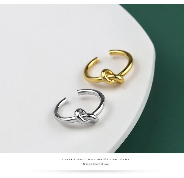 design line knotted ring fashion simple open ring