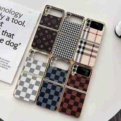 適用三星galaxyFlip5皮手機殼4電鍍摺疊屏n3flip保護套P50pocket2