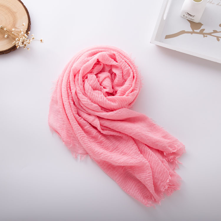 108g Weight Women's Elegant Lady Simple Style Solid Color Cotton And Linen Scarf