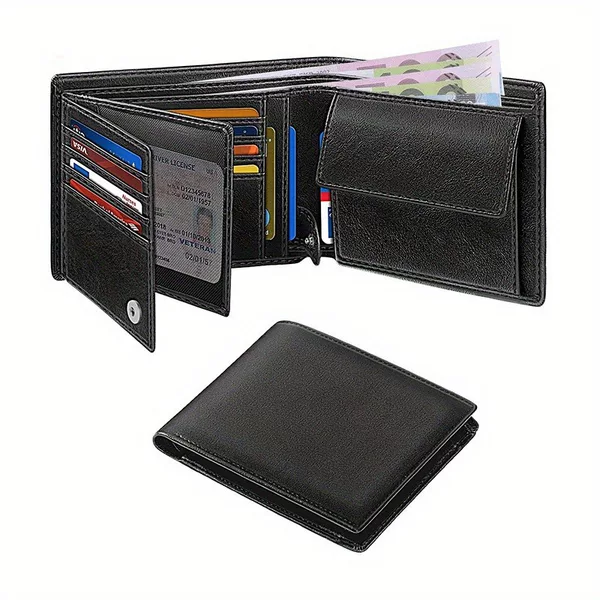 Men's Multifunctional Ultra-Thin Wallet, Rfid Shielding, with 15 Credit Card Holders