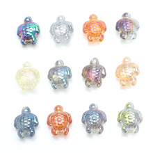 14*18MM海龟乌龟幻彩电镀水晶玻璃珠diy饰品配件耳环项链手链配饰