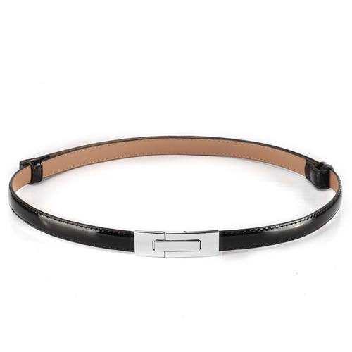 Leather versatile women's slim waist belt with adjustable stomach decoration, matches dress, sweater, suit, waist-cinching small belt