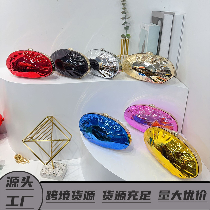 Bolsas de cena transfronterizas bolsas de mano de dama bolsas de bloqueo de mármol bolsas de acrílico bolsas de cadena huevo de ganso bolsas de cena