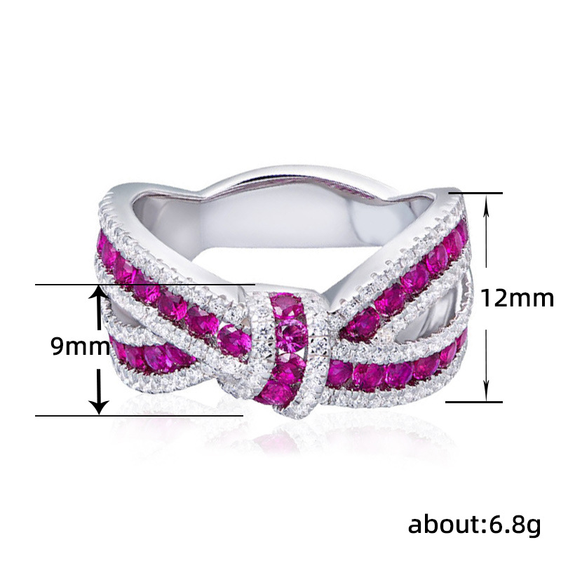 Wholesale Simple Style Classic Style Bow Knot Copper Inlay Zircon Rings display picture 1