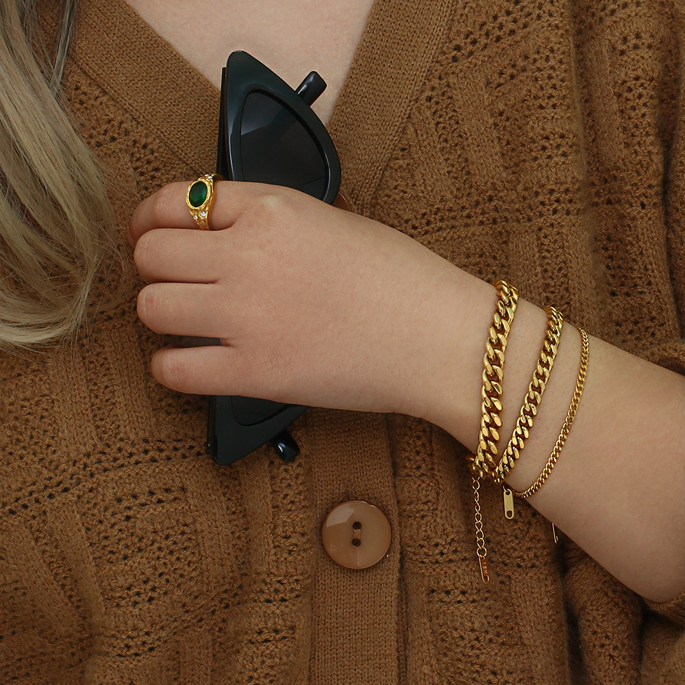 Mode Géométrique Acier Inoxydable 304 Plaqué Or 18K Bracelets En Masse display picture 4