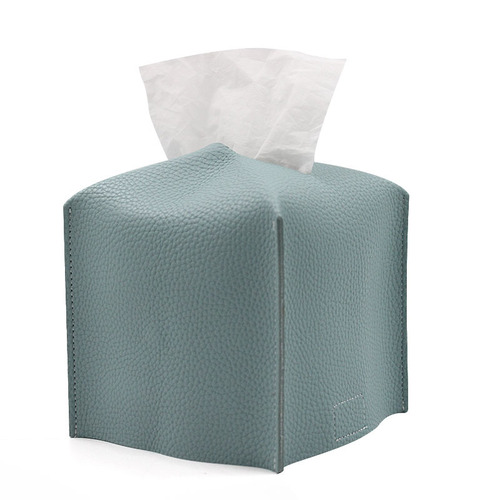 Square three-dimensional leather tissue box Korean style leather tissue cover Small Nordic model room tissue box