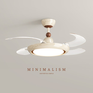 Bedroom Invisible Wind Fan Lamp Mijia Smart Restaurant Modern Simple Cream Children's Room Ceiling Fan Ceiling Lamp