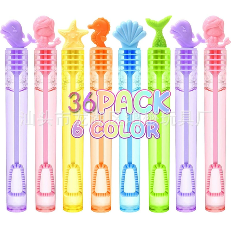 Трансграничный 36 Mermaid Fam You Bubble Stick Подводный мир Дельфин Морской конь Пузырь Подарок на вечеринку Подарок для детского сада