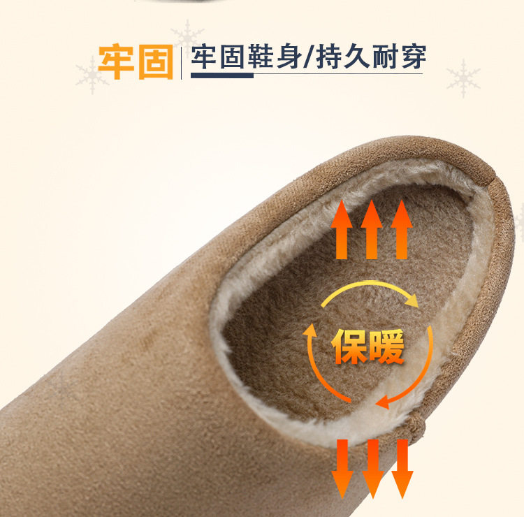 Dép bông nam đi trong nhà đế dày chống trượt giữ ấm mùa thu đông — màu cà phê, màu kaki, màu xám chi tiết 8
