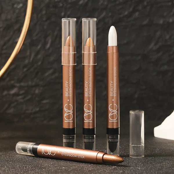 Icvc High-Gloss Eye Shadow Pen Pearlescent Fine Glitter Waterproof and Sweat-Proof Contouring and Brightening Double-Ended Eye Shadow Stick Cross-Border Export Wholesale