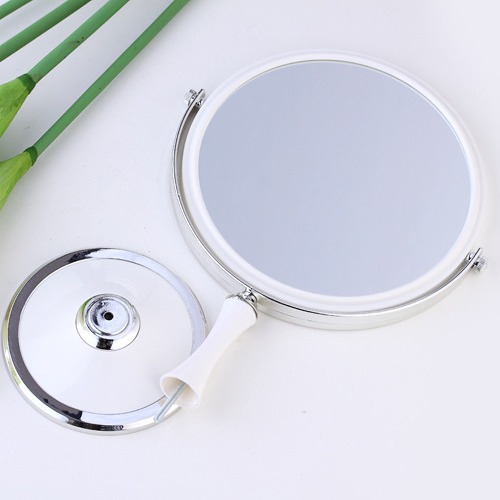 De doble cara de aumento de escritorio simple Espejo de 8 pulgadas de gran espejo de maquillaje de escritorio de estilo europeo Flip vestidor espejo