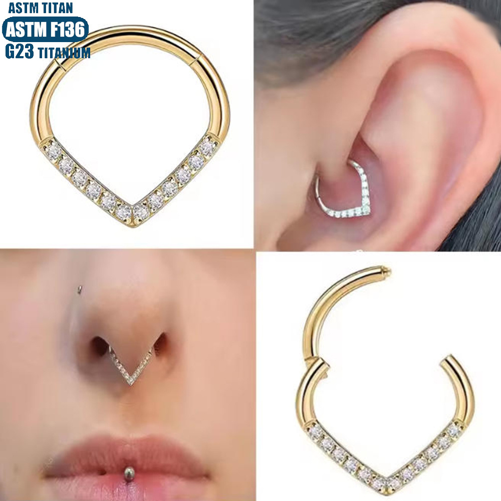 Pointed labret stud close-up product detail