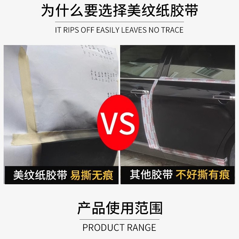 Cintas de papel de belleza decoración de enmascaramiento pintura y papel de belleza de alta viscosidad fábrica de papel de belleza al por mayor