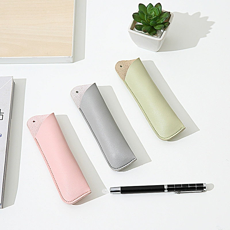 Пенал из искусственной кожи в Корейском стиле Студенческая сумка для канцелярских принадлежностей Креативный простой пенал Один пенал Защитный пенал для ручек Пенал