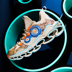 秋冬新款時尚國潮飛織網面大碼刀鋒運動鞋跨境大碼休閒鞋跑步鞋男