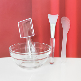 Glass Mask Bowl Set Transparent DIY Mask Mixing Bowl Silicone Mask Brush Stirring Stick Beauty Tool Essential Oil Bowl