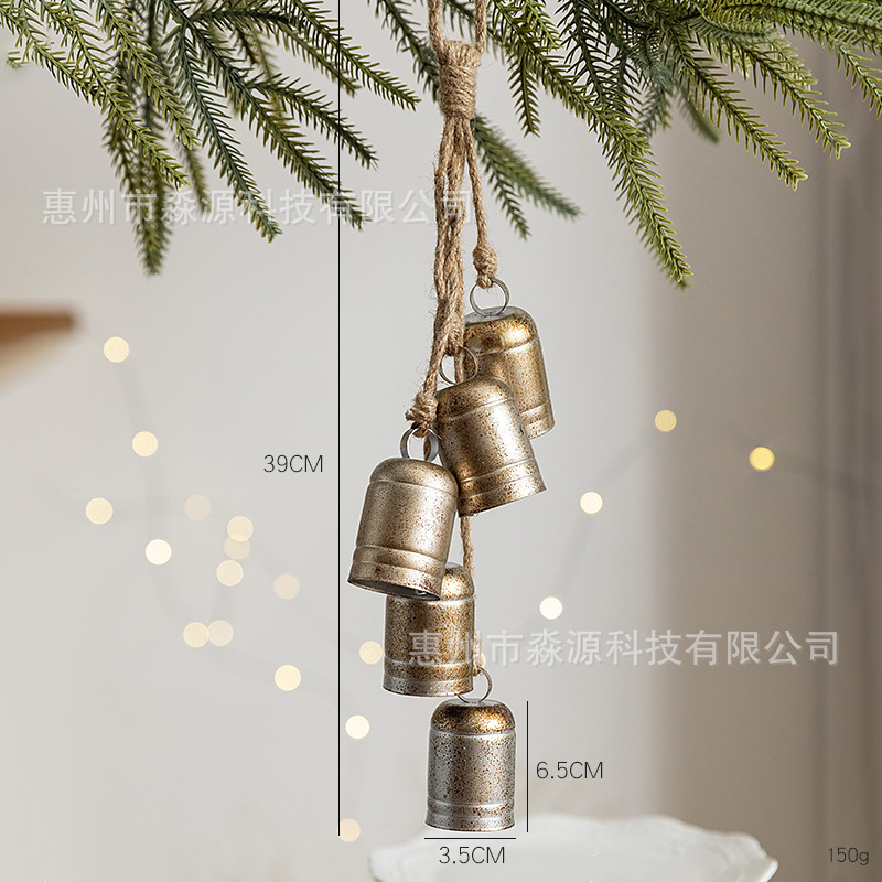 クロスボーダーレトロクリスマスベルクリスマスベルペンダントクリエイティブクリスマスオーナメントドア壁掛け装飾シーンアクセサリー|undefined