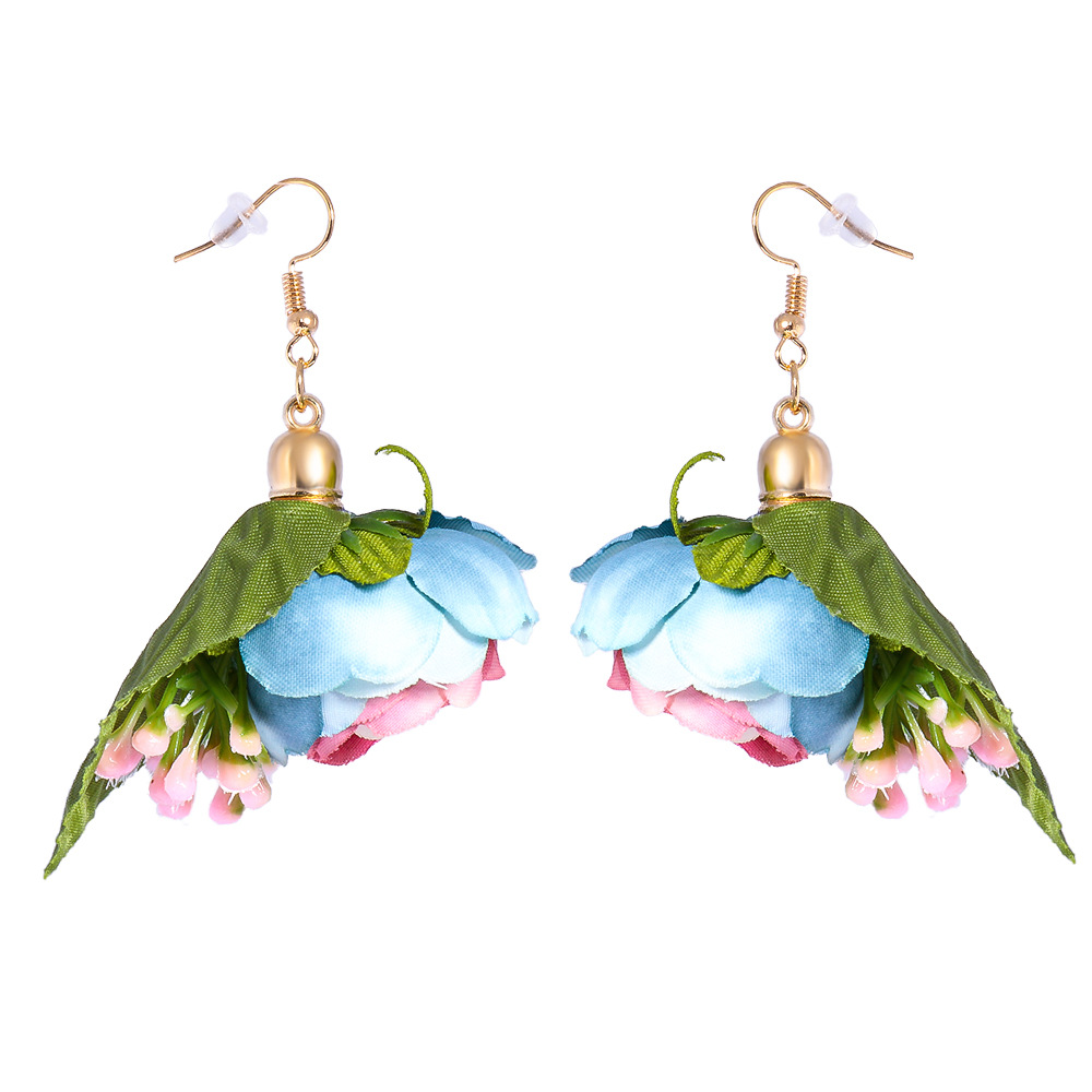 Wholesale Jewelry Color Imitional Flower Pendant Earrings Nihaojewelry display picture 10