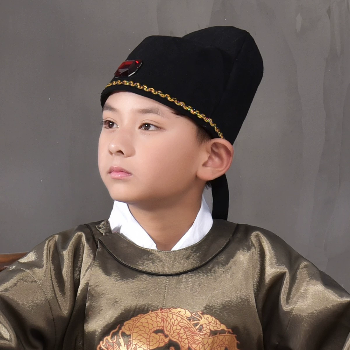 Взрослый детский древний костюм головной убор Hanfu черный первый костюм Hanfu шляпа древний костюм древняя шляпа Мужские головные уборы