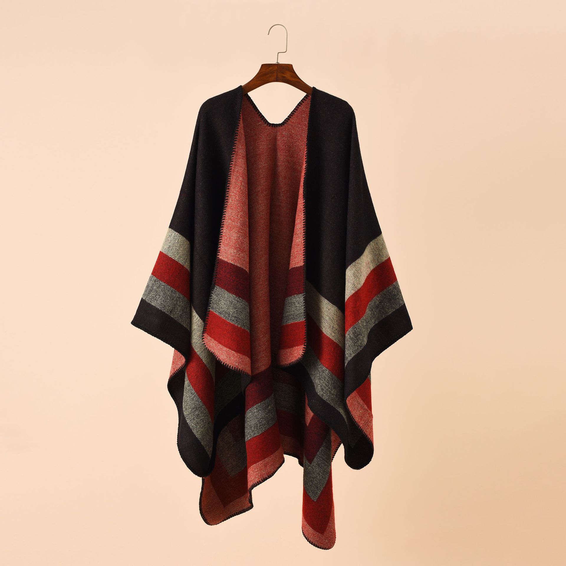 2021 nueva moda de invierno de viaje cálido rayas color Plaid patrón imitación Cachemira chal al por mayor