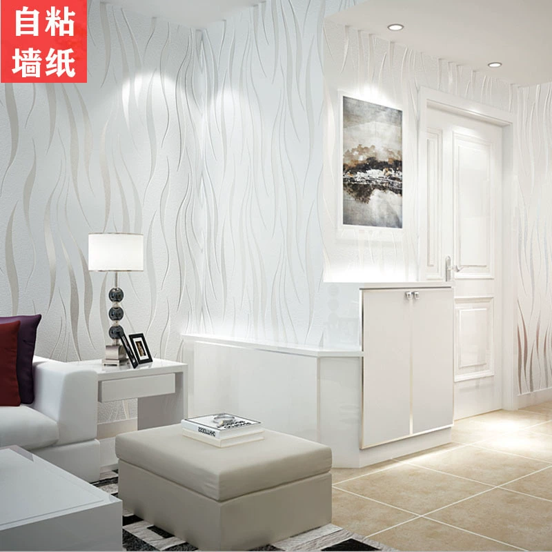 Трансграничные самоклеящиеся обои 3D стерео полосатый волнистый узор нетканые обои утолщенные обои для спальни, гостиной, фоновой наклейки на стену