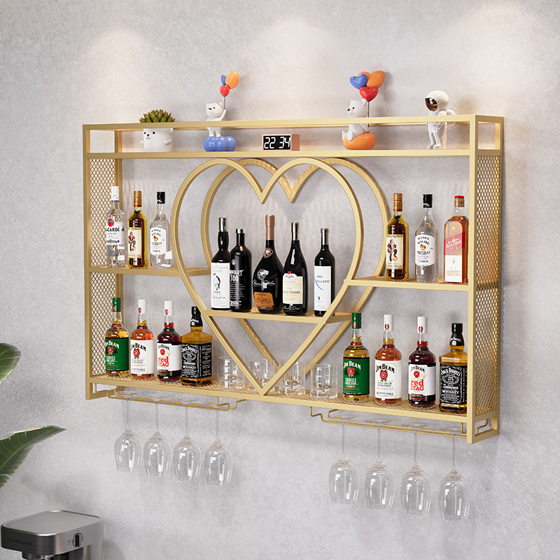 Wall Wine Rack Bar Wall-Mounted Red Wine Storage Rack Wine Cabinet Home Display Rack Living Room Bar Restaurant Wall Hanging