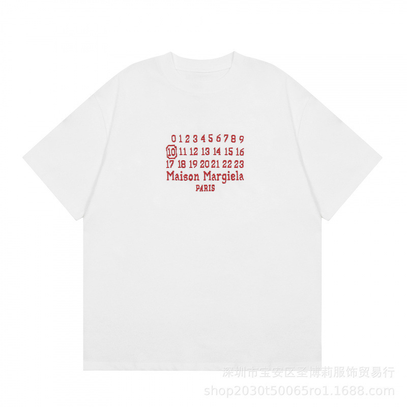 クロスボーダー メゾン マルジェラ マルジェラ デジタル プリント MM6 ピュアコットン 高品質 メンズ Tシャツ レディース 半袖 トレンド|undefined