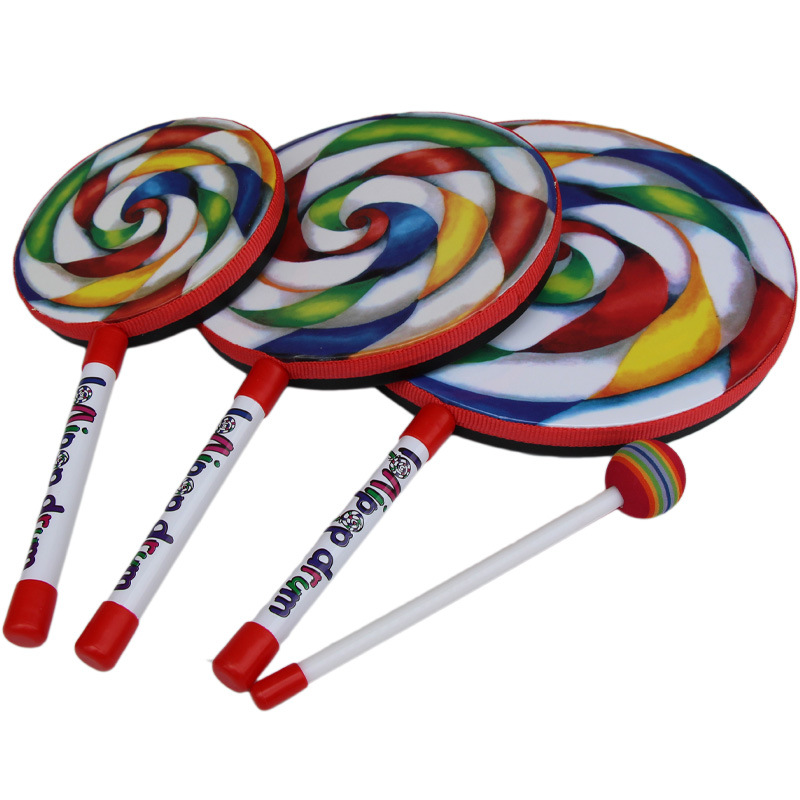 促销奥尔夫儿童打击乐器棒棒糖鼓手敲鼓幼儿园音乐教具早教音乐