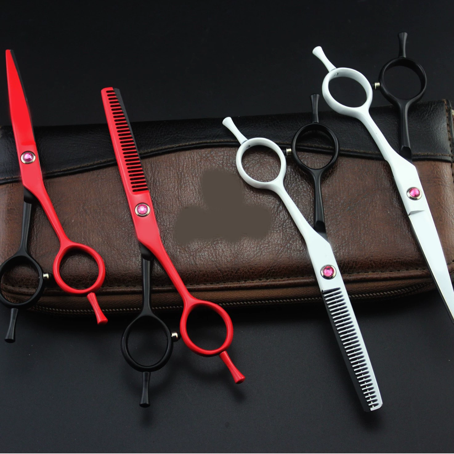 5,5 дюймов Цветная краска слово Парикмахерские ножницы плоские ножницы зубные ножницы тонкие ножницы челка ножницы