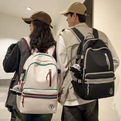 工裝風書包女2024新款韓版日系學生雙肩包大容量休閒簡約旅行背包