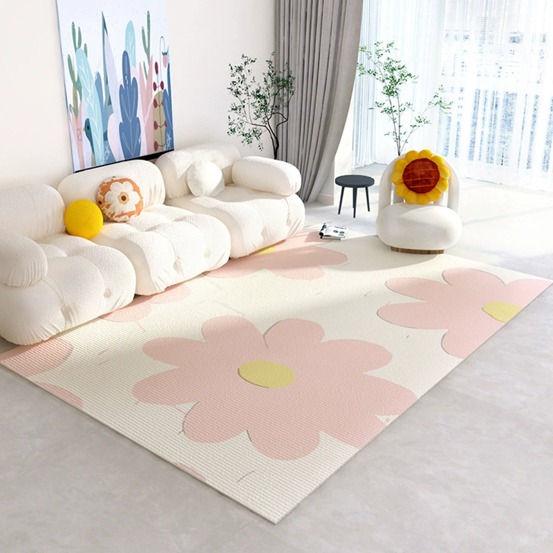 Carpet rug for living room, non-slip home carpet, simple elegant floral design, multiple sizes 40×60–200×300 cm