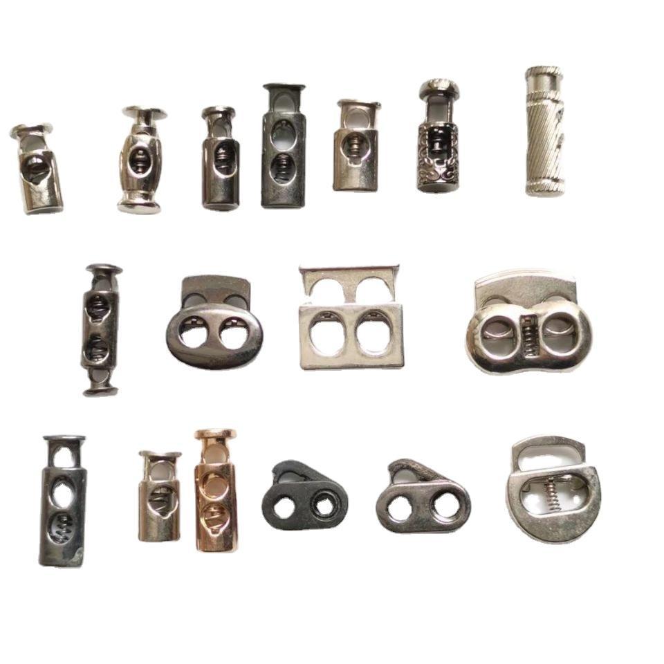 （形状尺寸齐全）锌合金材质电镀环保单孔和双孔弹簧扣（有现胚）