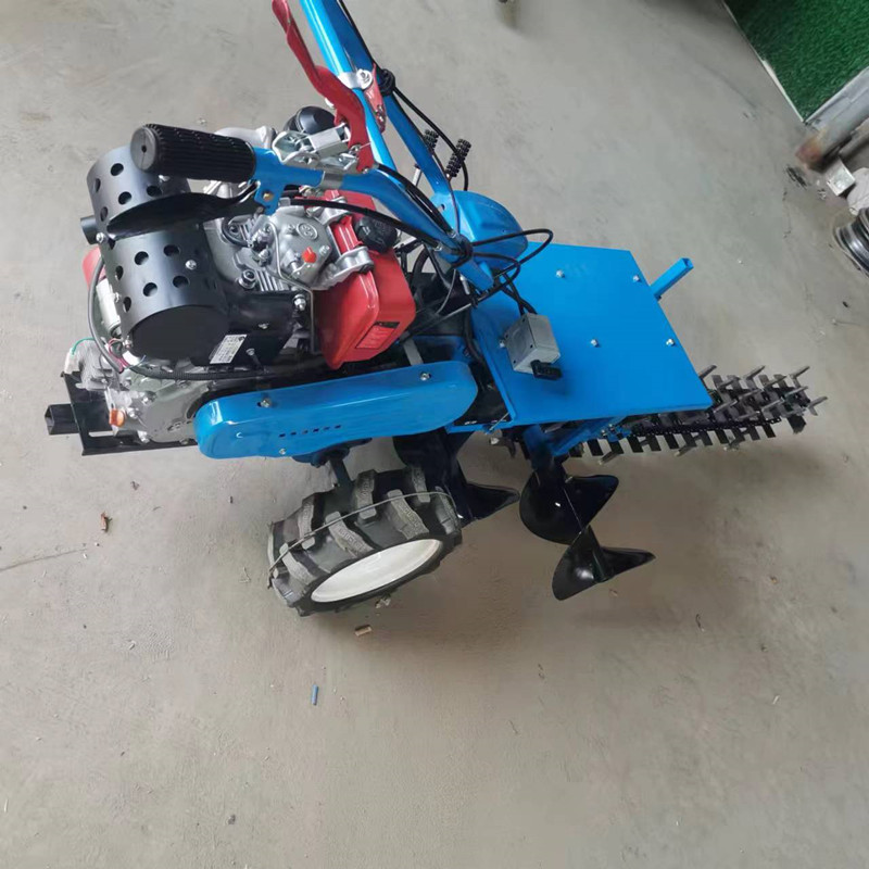 可360转向的手扶开沟机 柴油自走式链条打沟机 土路开槽挖沟