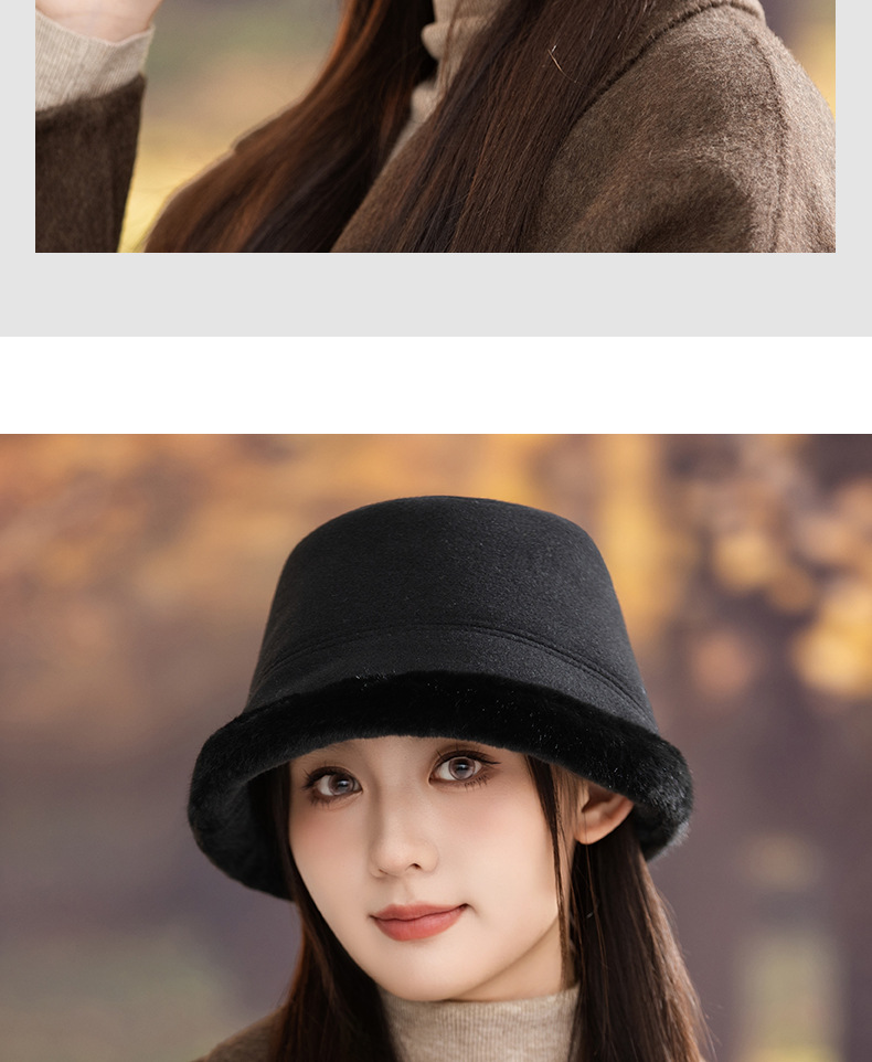 Cappello da pescatore caldo, spesso e foderato in pile, in stile giapponese, per donna, autunno inverno, elegante cappello a secchiello che snellisce il viso_voghion.com