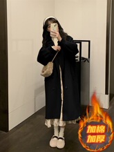 冬季赫本风大衣高级感加厚小个子毛呢外套女装2025新款中长款风衣