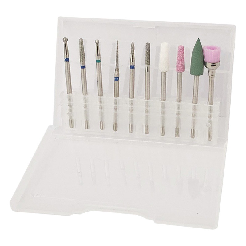 10 Nail Sanding Head Set Russian Front Emery Sanding Head Exfoliating Corneous Polishing Tools Mixed