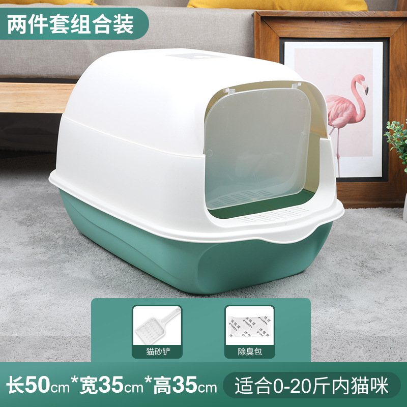 Caja de arena para gatos grande completamente cerrada con puerta mascota gato inodoro gato mierda orinal gato inodoro mascota gato caja de arena