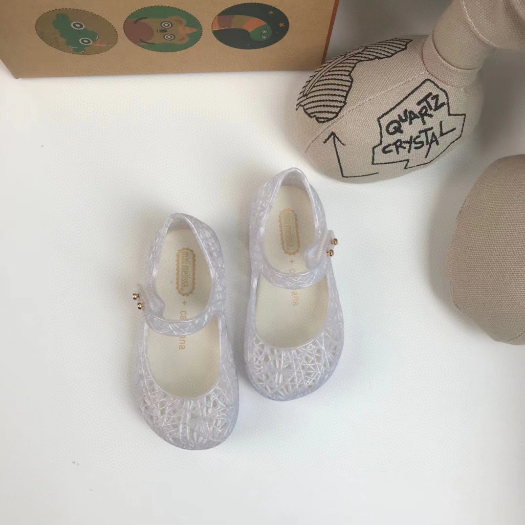 Scarpe da principessa Melissa brasiliane Sandali da ragazza in gelatina con fondo morbido e profumato, fiocco per bambini, nido d'uccello, estivi_voghion.com