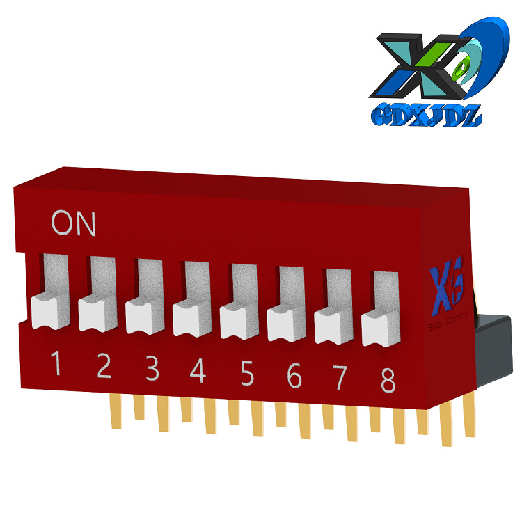 8档拨动开关8位90度 侧柄8位拨码开关8位  侧边88位指拨开关卧式