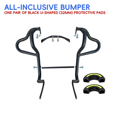 Suitable for Qianjiang Flash 600V2 Motorcycle bumper - black-carbon-steel-bumper-black-protective-block