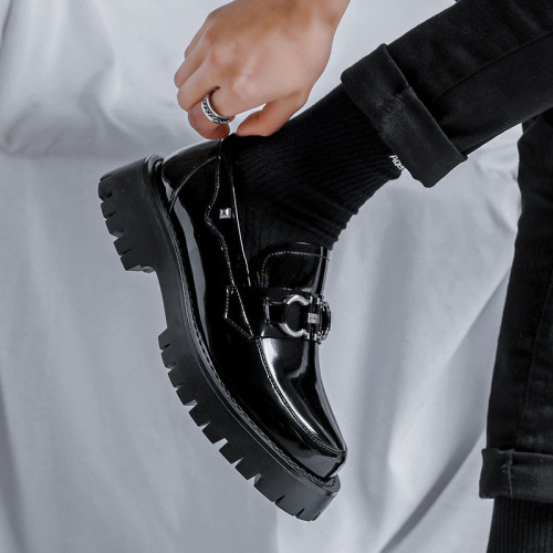 Men's slip-on leather shoes, shiny pointed toe casual shoes, trendy shoes, physical store supply, dropshipping 21288-R