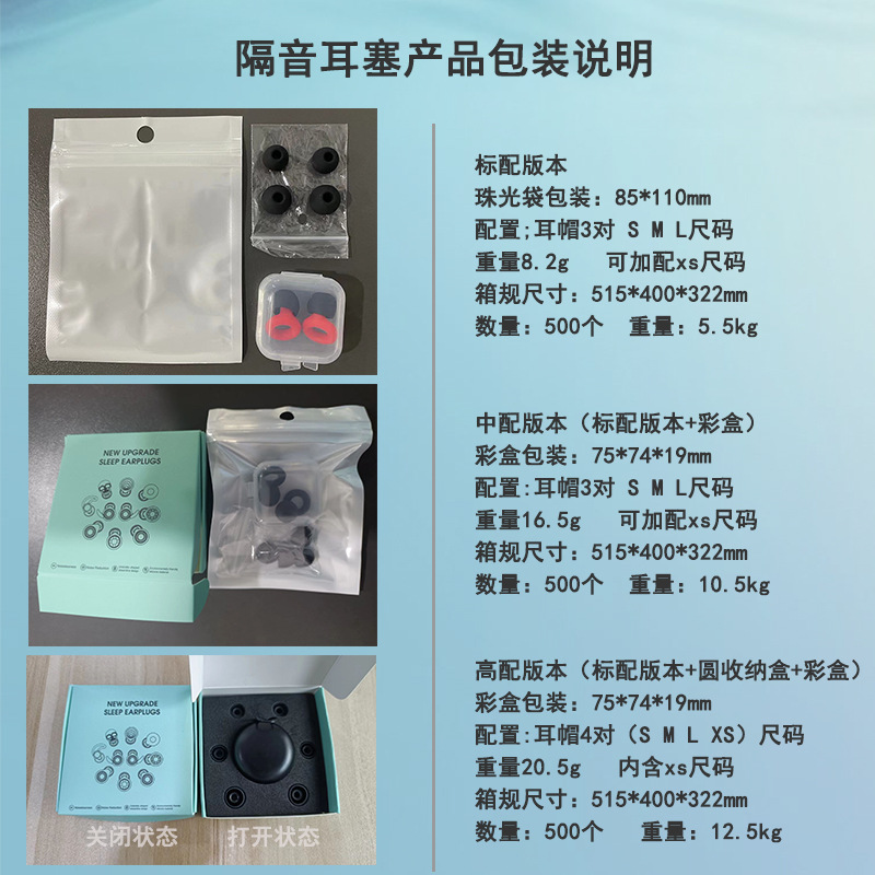 Fábrica transfronteriza sueño tapones para los oídos insonorizados tapones para los oídos de reducción de ruido tapones para los oídos de natación tapones para los oídos silenciosos anti-ruido