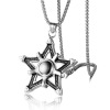 Necklace hip-hop style, fashionable pendant stainless steel, retro accessory for beloved, simple and elegant design