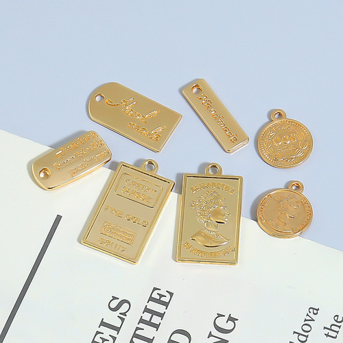 DIY Alloy Accessories Beauty Head Tag Pendant Necklace Bracelet Keychain Holder Letter Coin Currency Pendant