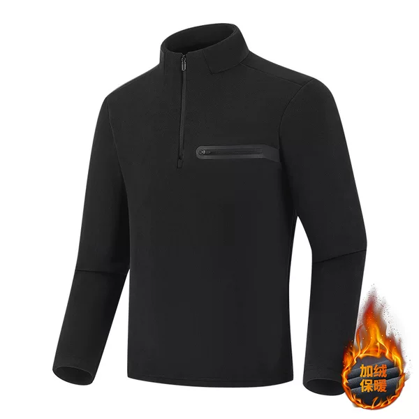 Oli fleece half-zip stand-up collar long-sleeve spring and autumn outdoor sports warm quick-dry breathable stretchy sweatshirt