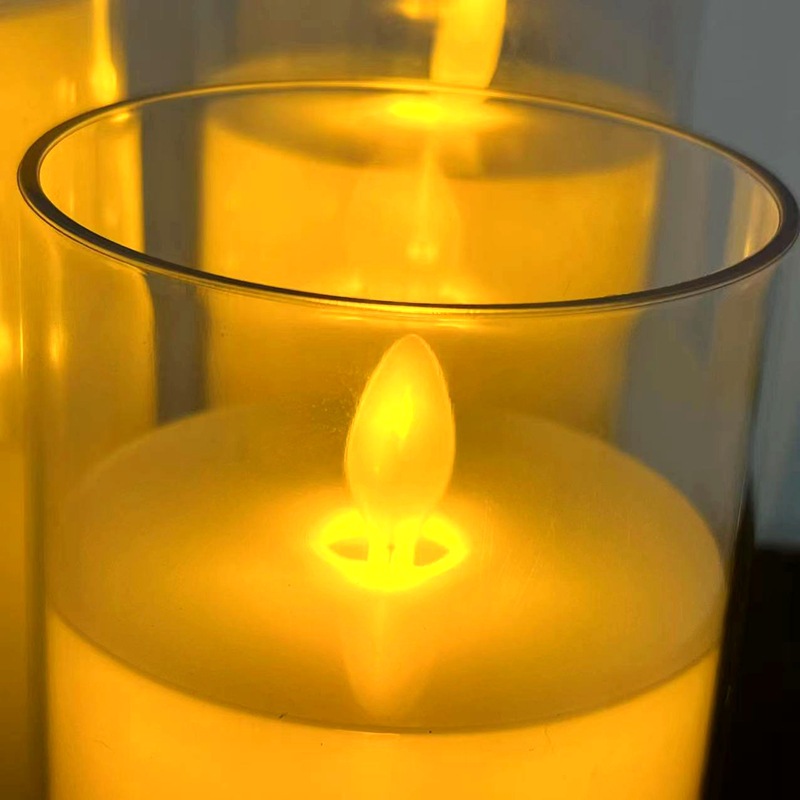 仿真摇摆LED电子蜡烛亚克力玻璃杯蜡圣诞节生日婚庆