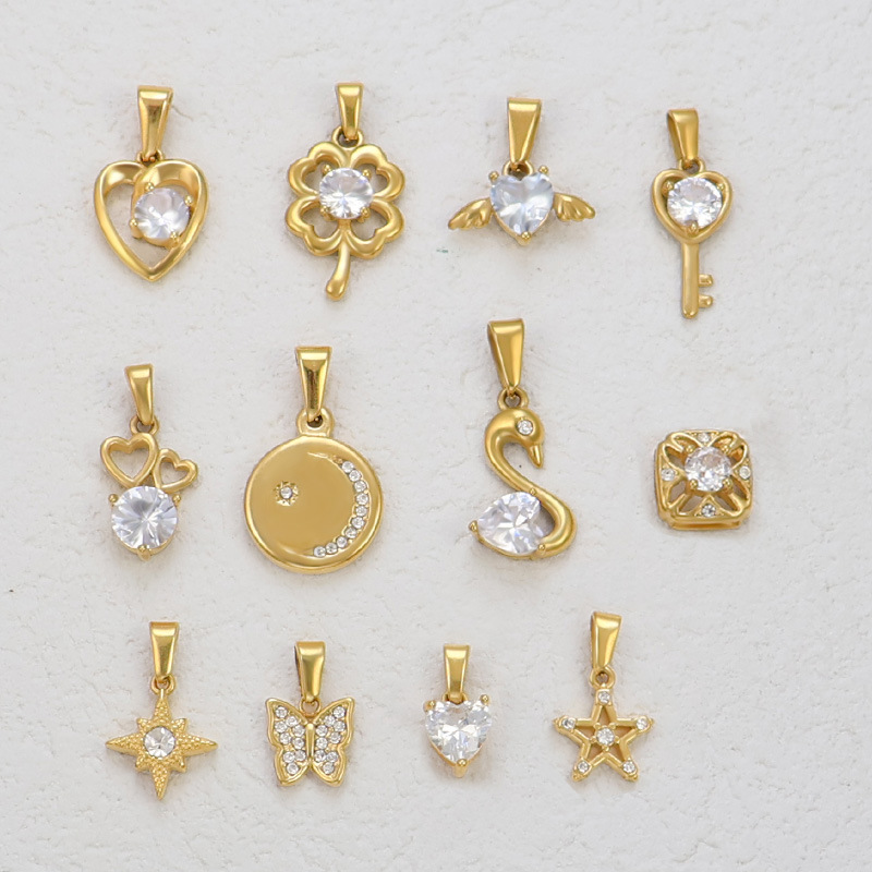 3g Weight Pendant Jewelry Making Type 13.3*20.7mm Jewelry Making Size Real Gold Plated Plating Material Zircon Inlay Material DIY Jewelry Accessories Classification 1 Piece Quantity 304 Stainless Steel Material Star, Heart Shape, Butterfly Pattern All Seasons Season Polished Finish IG Style Style Waterproof Non Tarnish, Inlay Craft 1 Piece 13.3*20.7mm 304 Stainless Steel Zircon Real Gold Plated Star Heart Shape Butterfly Polished Pendant DIY Jewelry Accessories 1