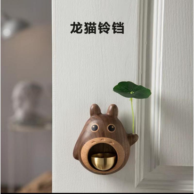 木质卡通招财猫门铃磁吸进门提示铃铛音多巴胺乔迁风铃可爱冰箱贴|undefined