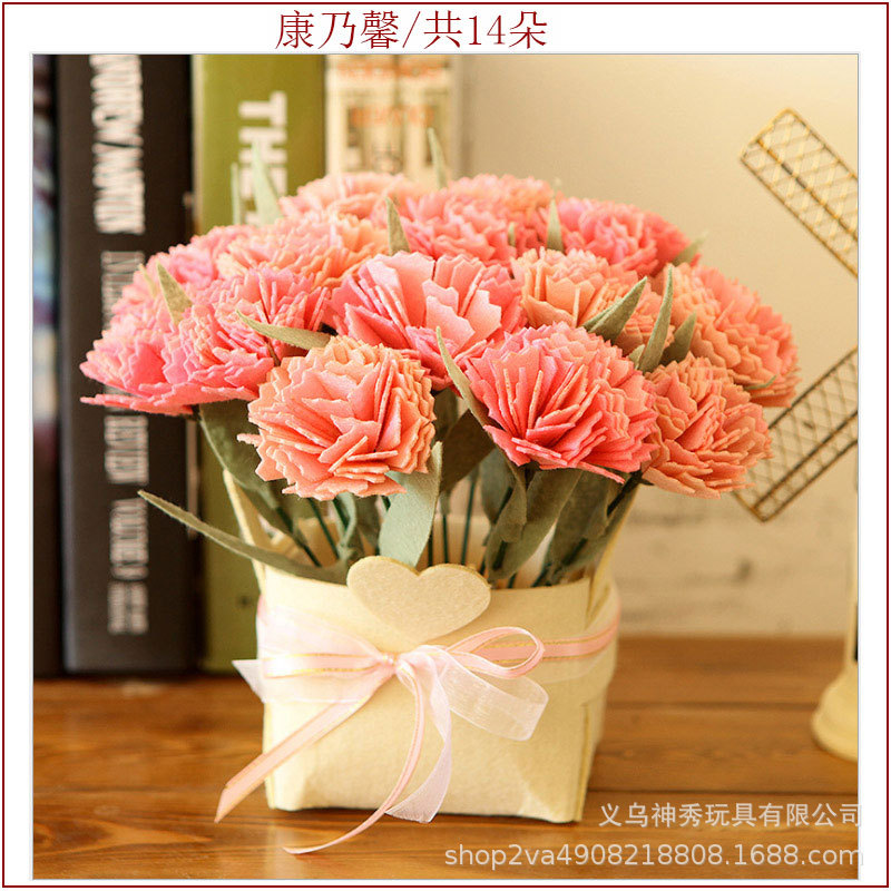 1 ramo adulto regalo Clavel ramo Corte libre no tejido hecho a mano DIY material creativo paquete